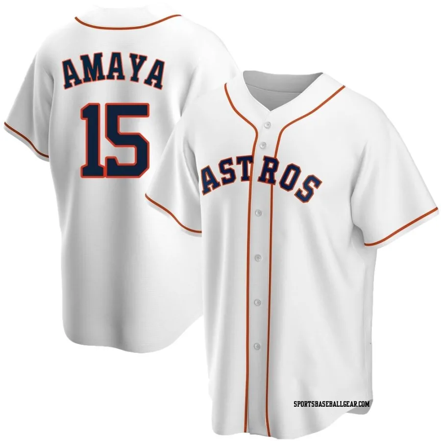 Jacob Amaya Men's Houston Astros White Replica Home Jersey