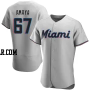 Jacob Amaya Men's Miami Marlins Gray Authentic Road Jersey