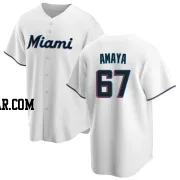 Jacob Amaya Men's Miami Marlins White Replica Home Jersey