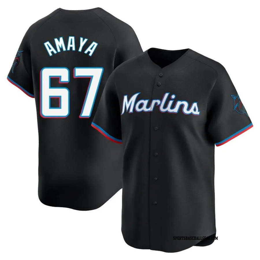 Jacob Amaya Youth Miami Marlins Black Limited Alternate Jersey