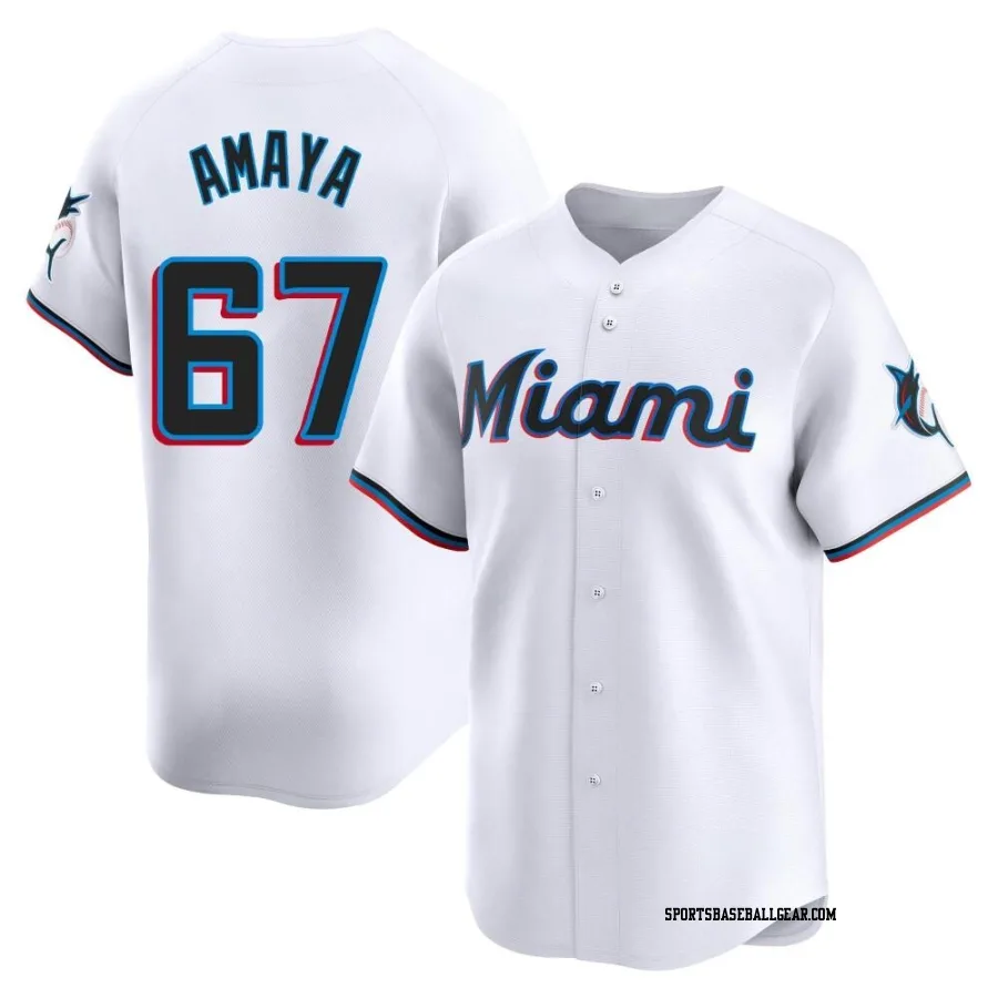 Jacob Amaya Youth Miami Marlins White Limited Home Jersey