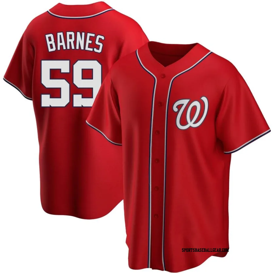 Jacob Barnes Men's Washington Nationals Red Replica Alternate Jersey