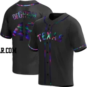 Jacob deGrom Men's Texas Rangers Black Holographic Replica Alternate Jersey