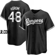 Jacob deGrom Youth Texas Rangers Black/White Replica Jersey