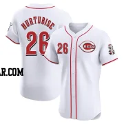 Jacob Hurtubise Men's Cincinnati Reds White Elite Home Patch Jersey