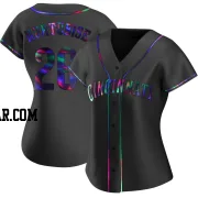 Jacob Hurtubise Women's Cincinnati Reds Black Holographic Replica Alternate Jersey