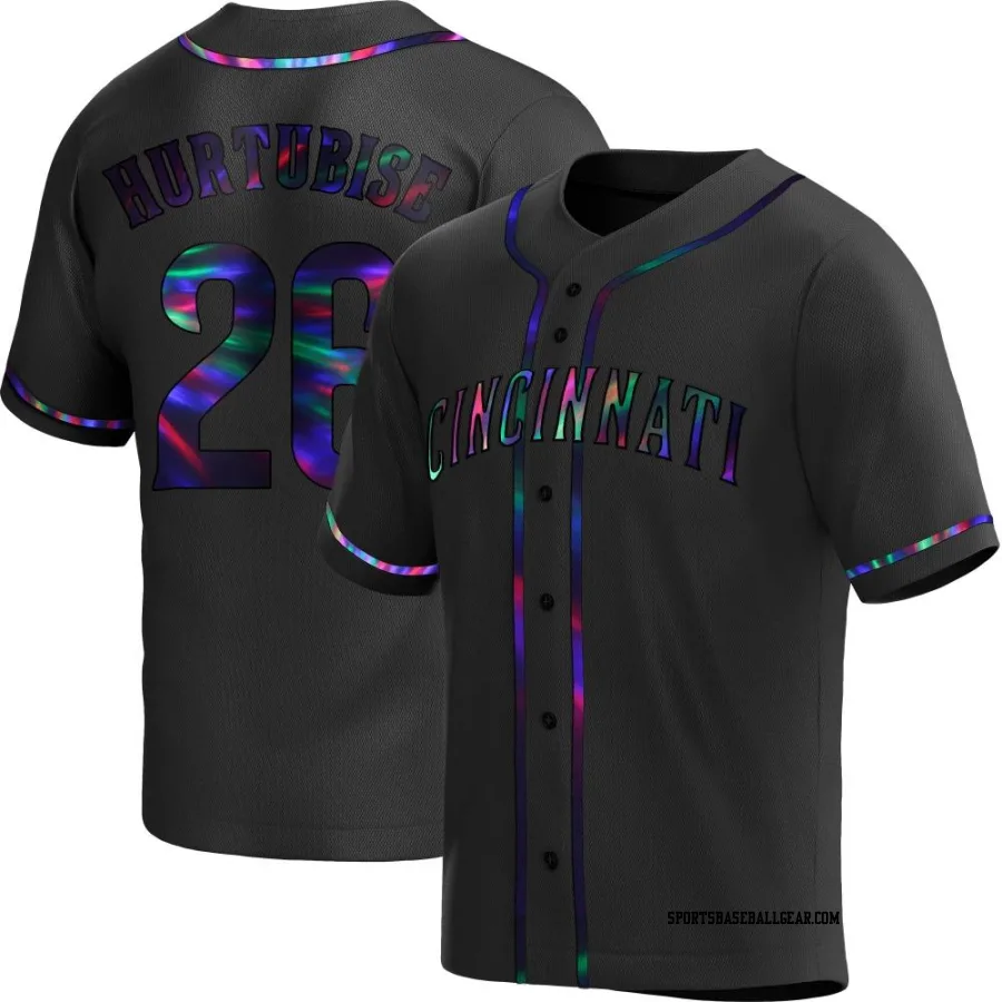 Jacob Hurtubise Youth Cincinnati Reds Black Holographic Replica Alternate Jersey