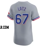 Jacob Latz Men's Texas Rangers Gray Elite Road Jersey