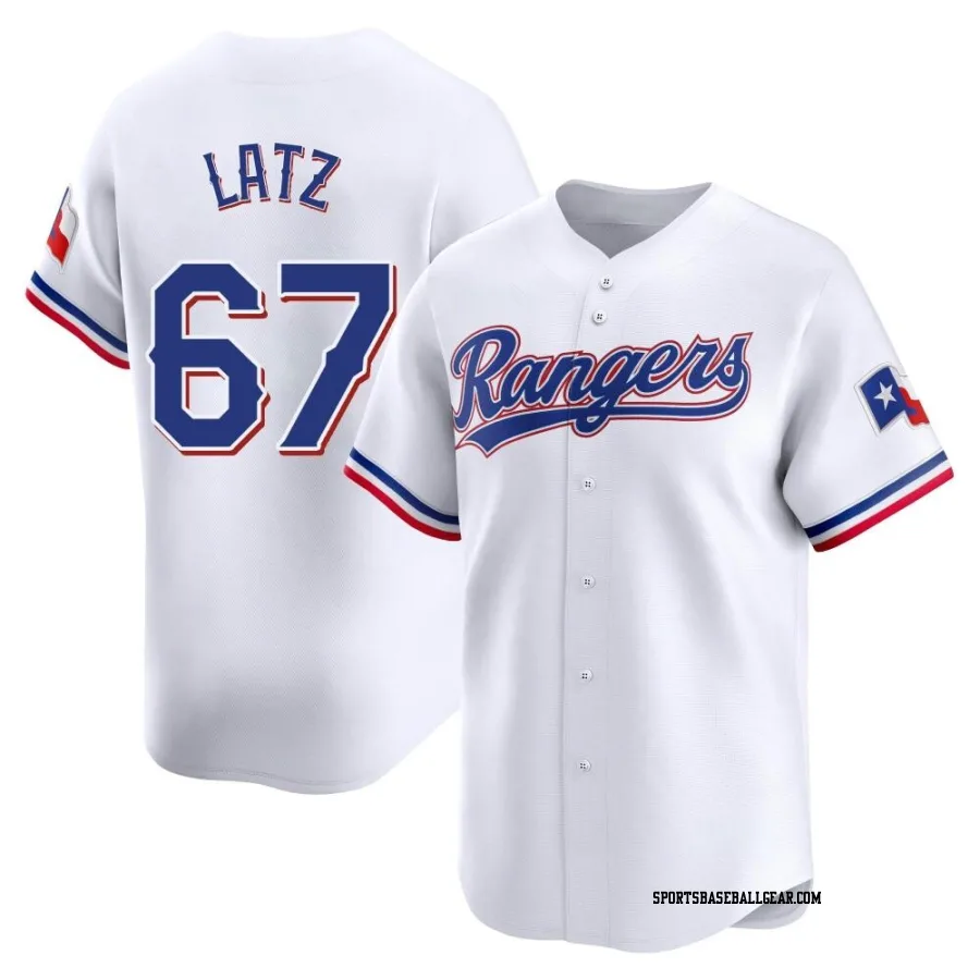 Jacob Latz Men's Texas Rangers White Limited Home Jersey