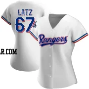 Jacob Latz Women's Texas Rangers White Authentic Home 2023 World Series Champions Jersey