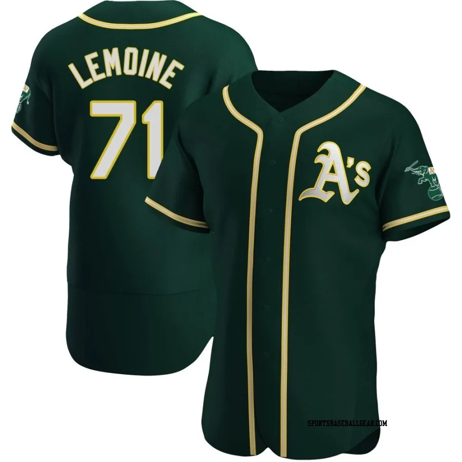 Jacob Lemoine Men's Oakland Athletics Green Authentic Alternate Jersey