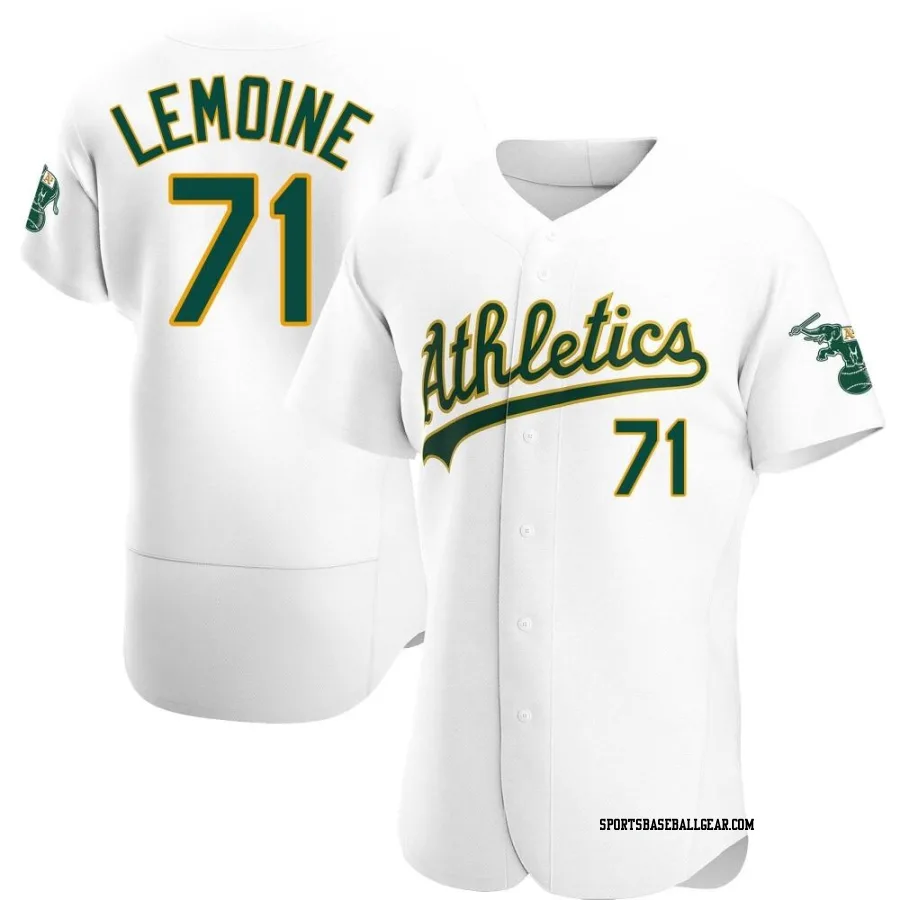 Jacob Lemoine Men's Oakland Athletics White Authentic Home Jersey