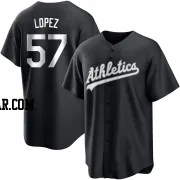 Jacob Lopez Men's Oakland Athletics Black/White Replica Jersey