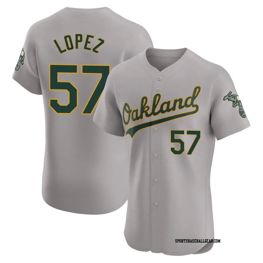 Jacob Lopez Men's Oakland Athletics Gray Elite Road Jersey