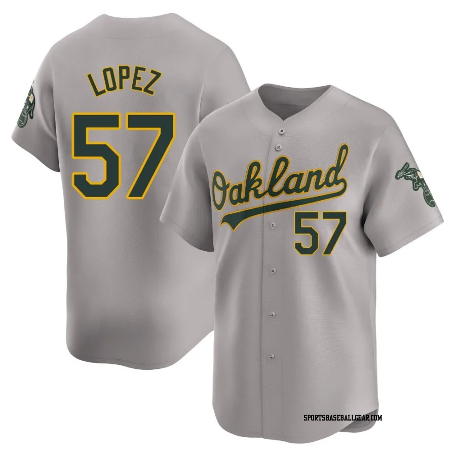 Jacob Lopez Men's Oakland Athletics Gray Limited Away Jersey