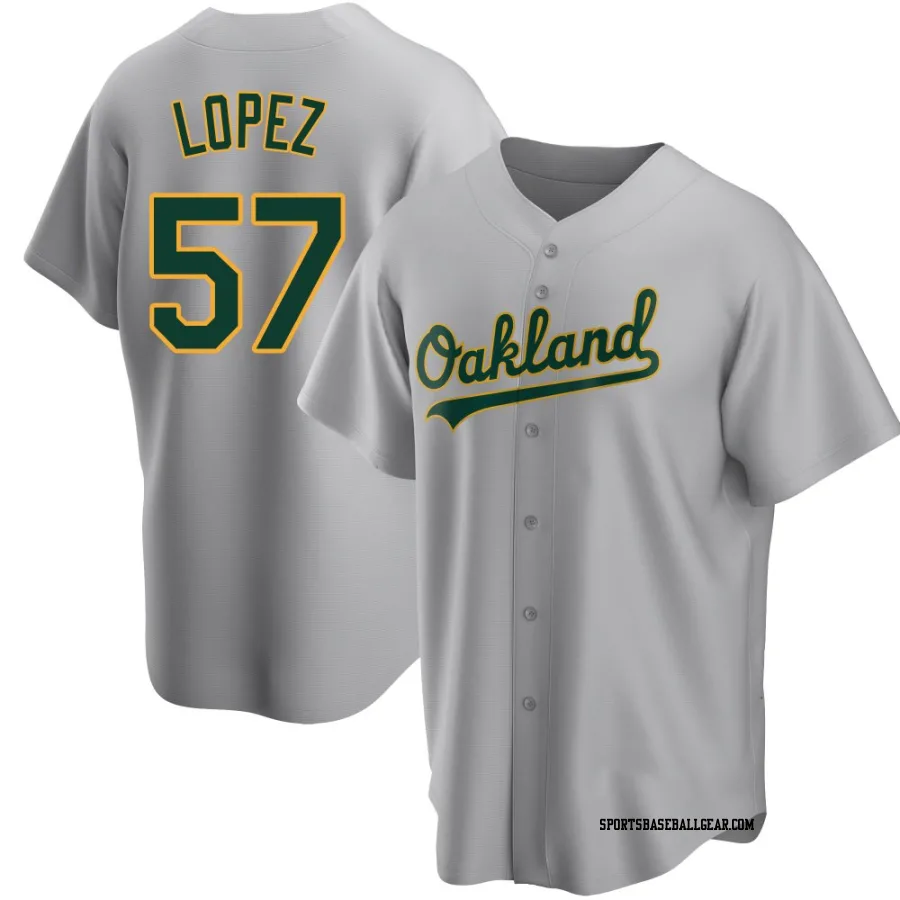 Jacob Lopez Men's Oakland Athletics Gray Replica Road Jersey