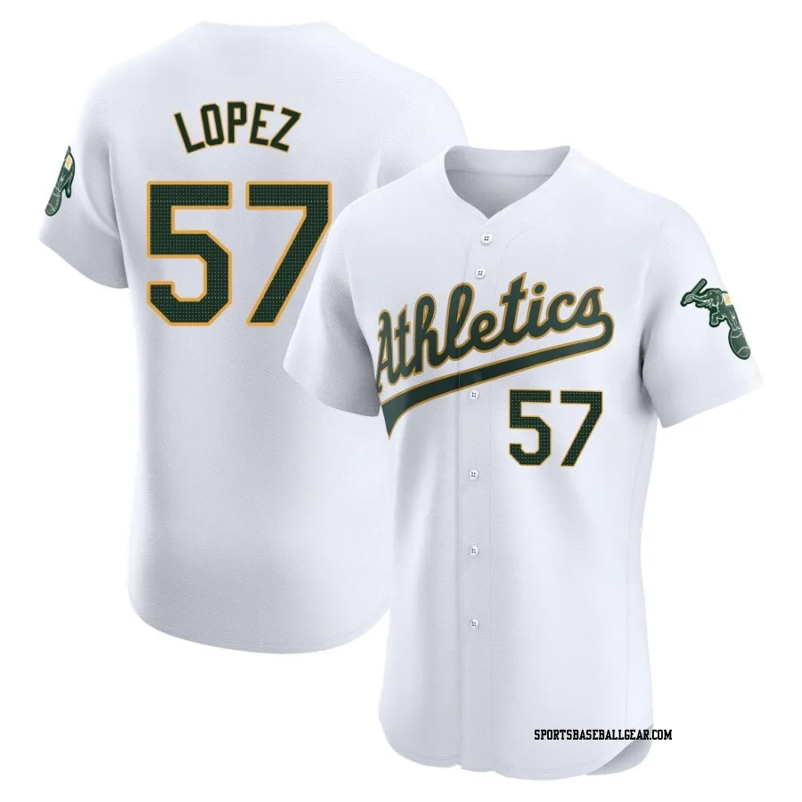 Jacob Lopez Men's Oakland Athletics White Elite Home Jersey