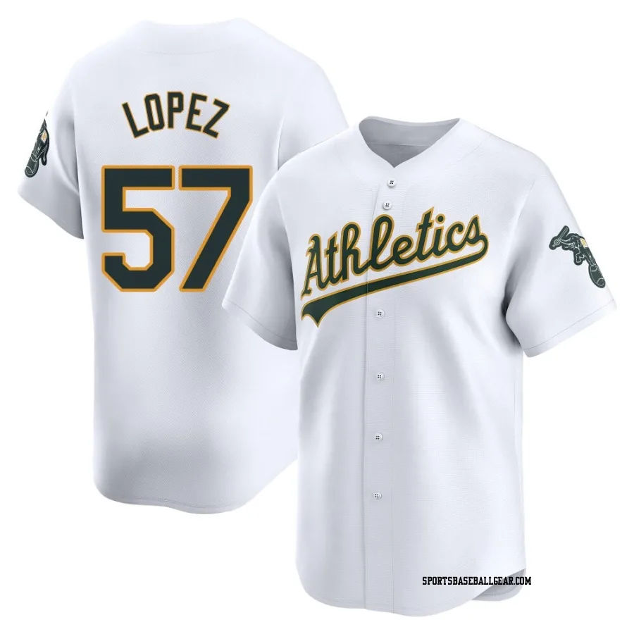 Jacob Lopez Men's Oakland Athletics White Limited Home Jersey