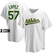 Jacob Lopez Men's Oakland Athletics White Replica Home Jersey