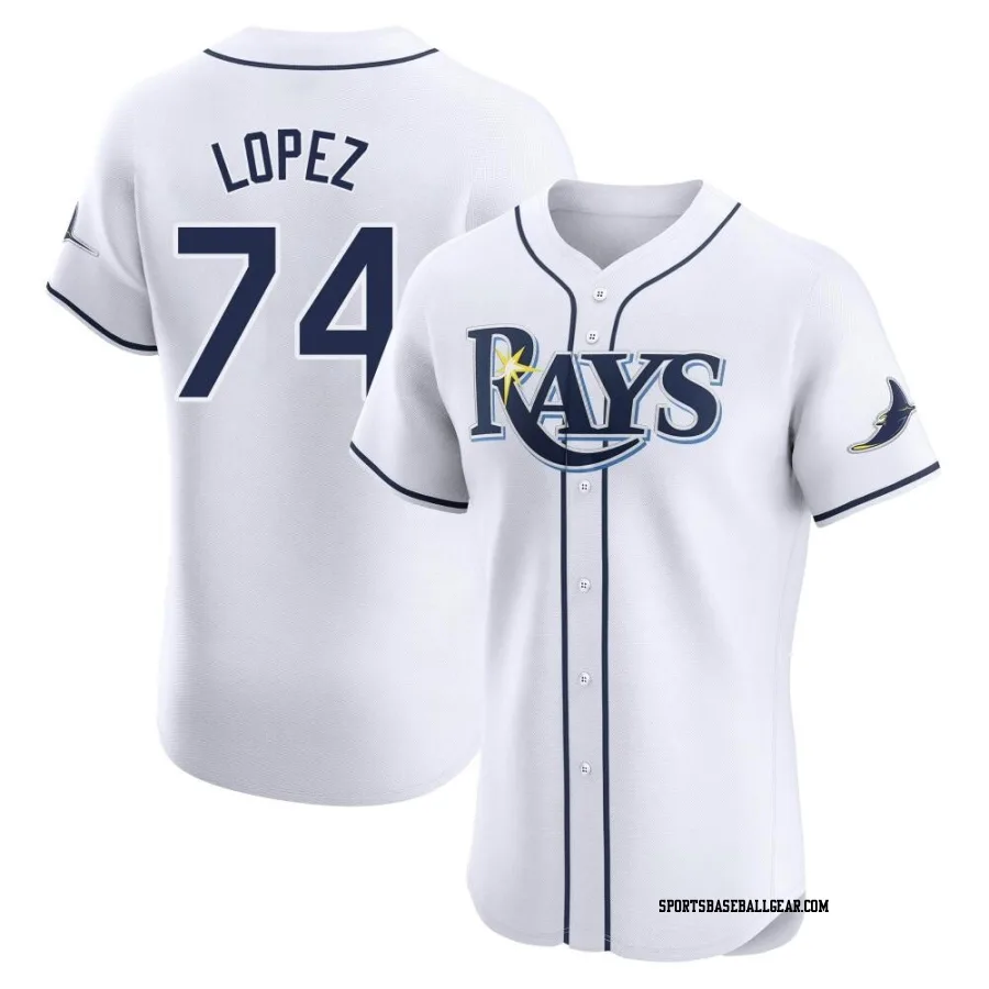 Jacob Lopez Men's Tampa Bay Rays White Elite Home Jersey