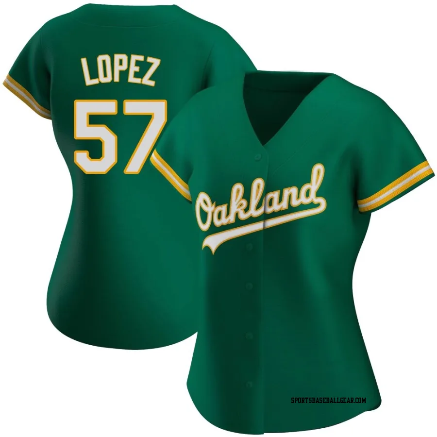 Jacob Lopez Women's Oakland Athletics Green Authentic Kelly Alternate Jersey