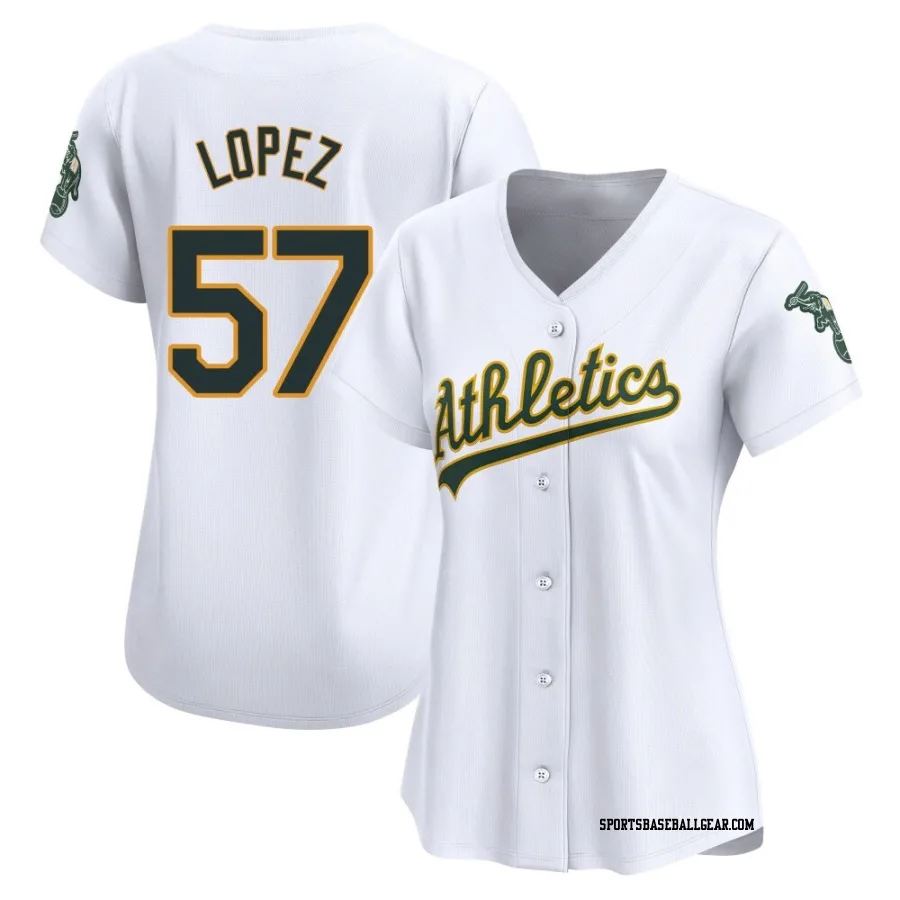 Jacob Lopez Women's Oakland Athletics White Limited Home Jersey