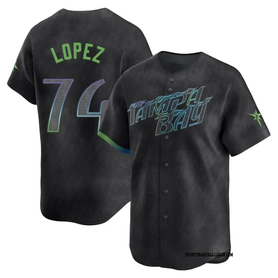 Jacob Lopez Youth Tampa Bay Rays Charcoal Limited 2024 City Connect Jersey