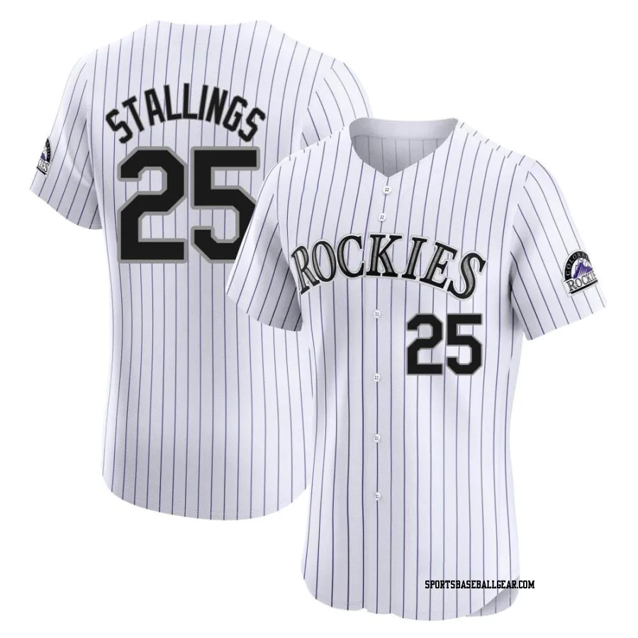 Jacob Stallings Men's Colorado Rockies White Elite Home Jersey