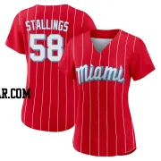 Jacob Stallings Women's Miami Marlins Red Replica 2021 City Connect Jersey