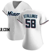 Jacob Stallings Women's Miami Marlins White Authentic Home Jersey