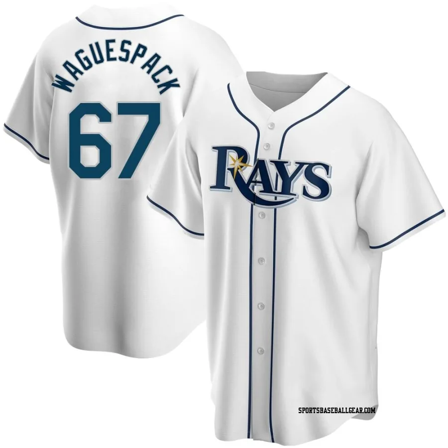 Jacob Waguespack Men's Tampa Bay Rays White Replica Home Jersey