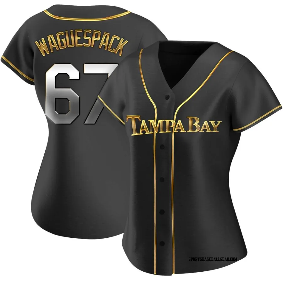 Jacob Waguespack Women's Tampa Bay Rays Black Golden Replica Alternate Jersey