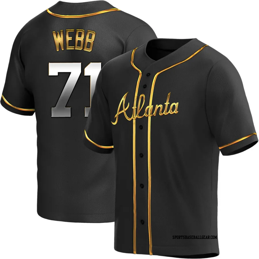 Jacob Webb Men's Atlanta Braves Black Golden Replica Alternate Jersey