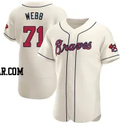 Jacob Webb Men's Atlanta Braves Cream Authentic Alternate Jersey