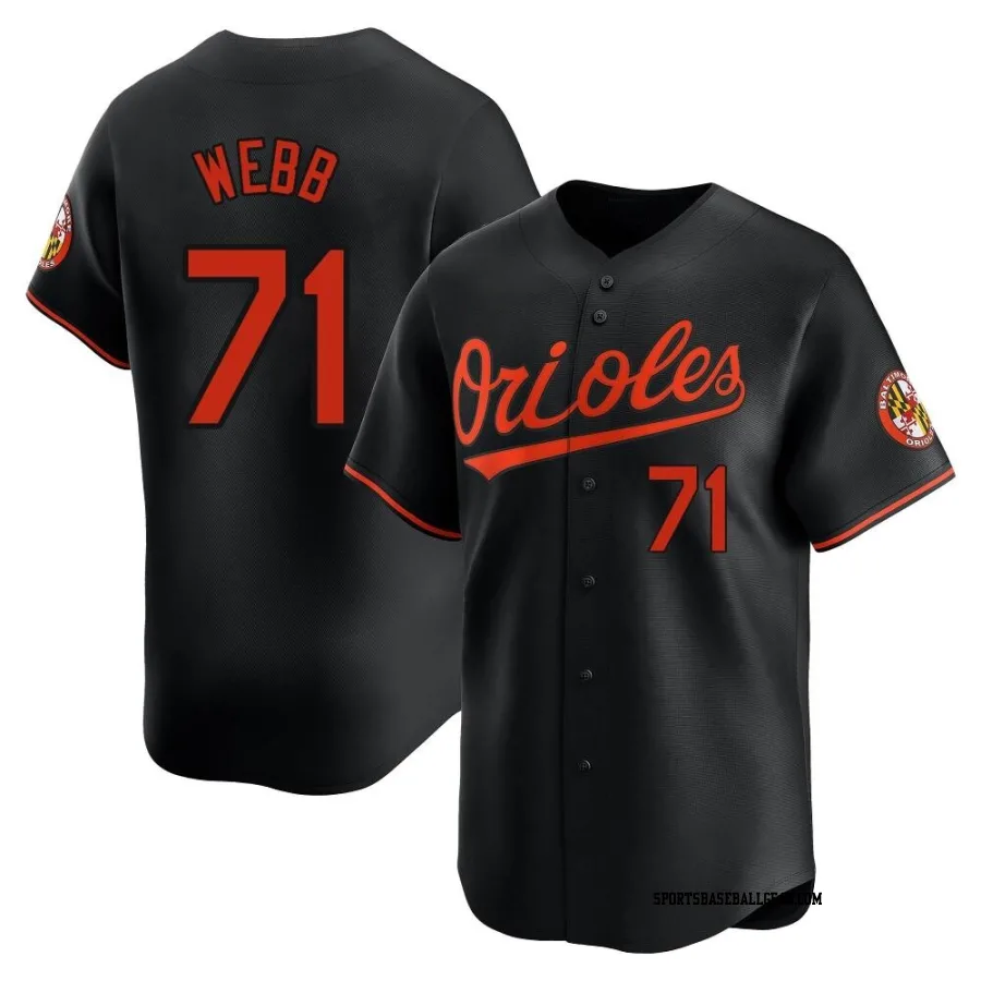 Jacob Webb Men's Baltimore Orioles Black Limited Alternate Jersey