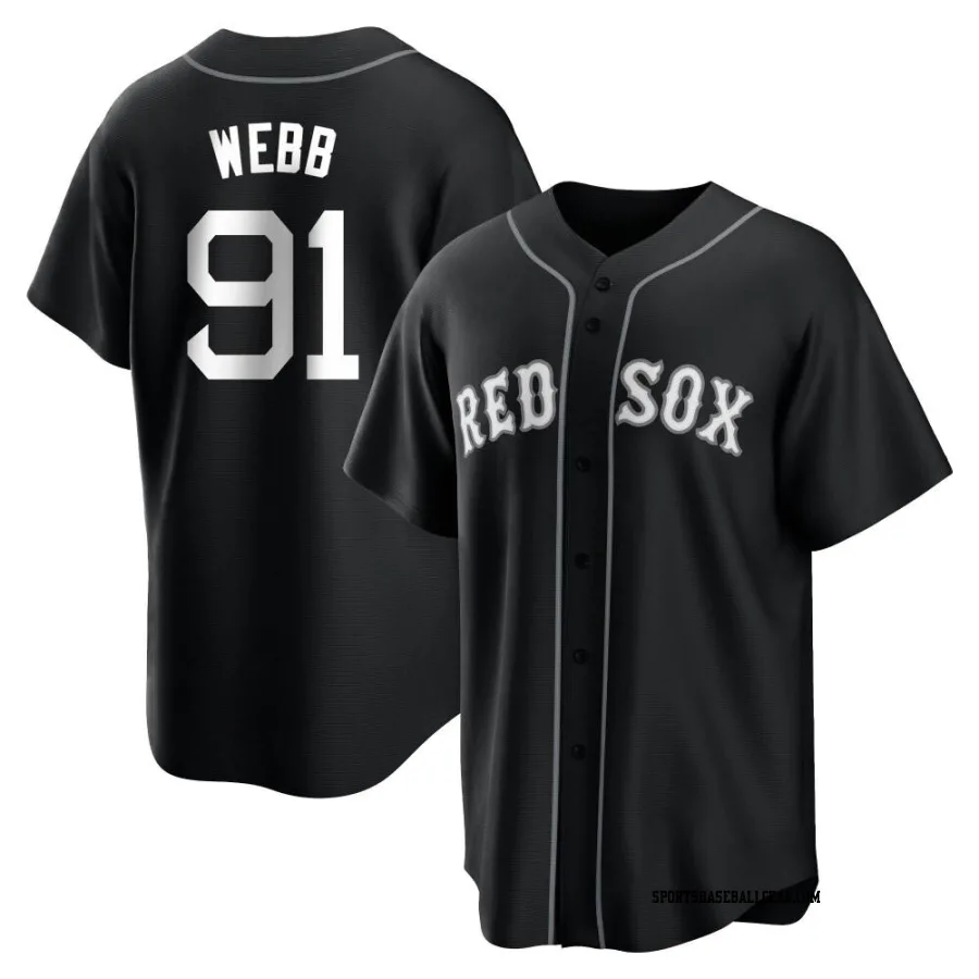 Jacob Webb Men's Boston Red Sox Black/White Replica Jersey