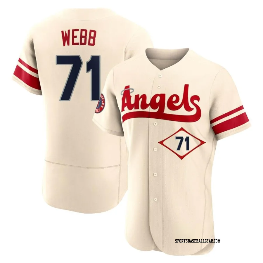 Jacob Webb Men's Los Angeles Angels Cream Authentic 2022 City Connect Jersey