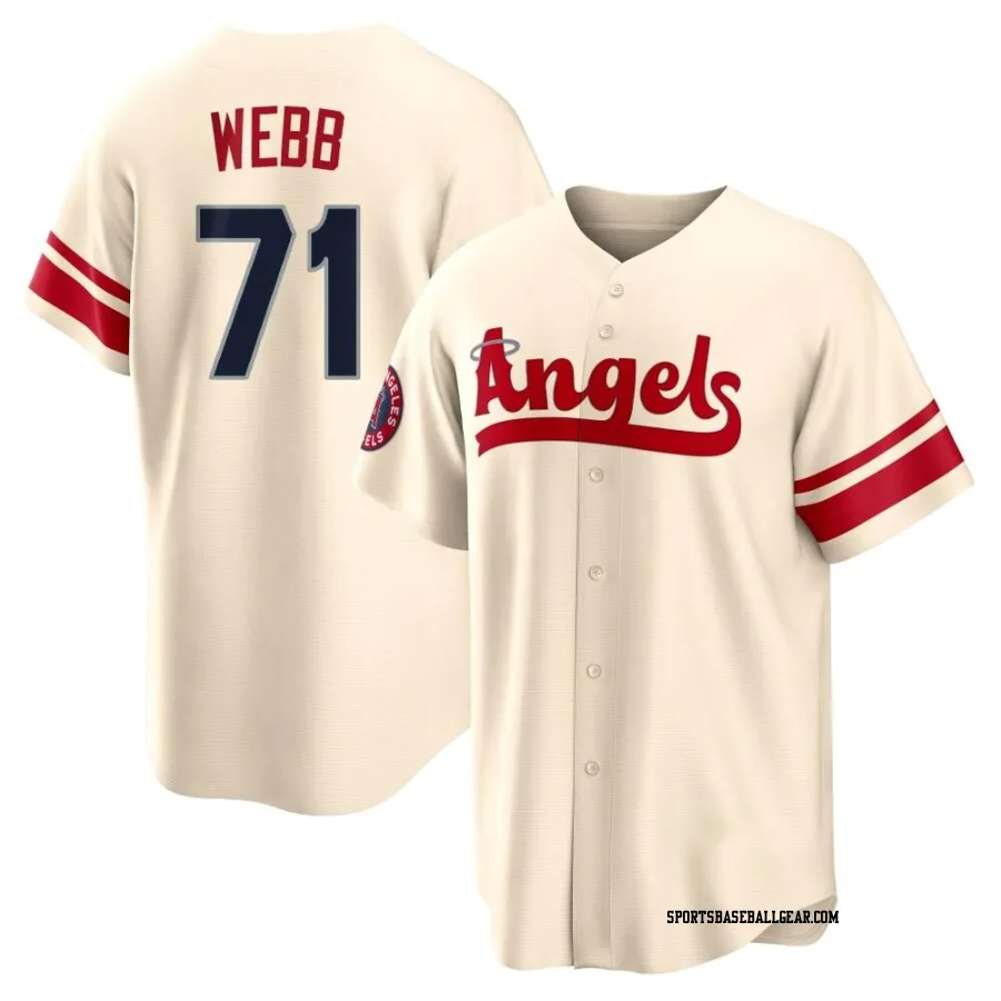 Jacob Webb Men's Los Angeles Angels Cream Replica 2022 City Connect Jersey