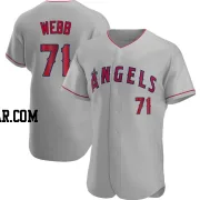 Jacob Webb Men's Los Angeles Angels Gray Authentic Road Jersey