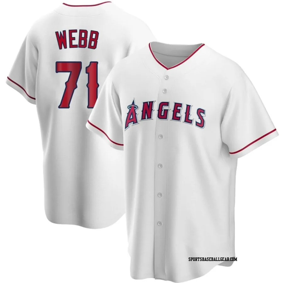 Jacob Webb Men's Los Angeles Angels White Replica Home Jersey