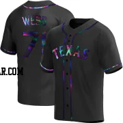 Jacob Webb Men's Texas Rangers Black Holographic Replica Alternate Jersey