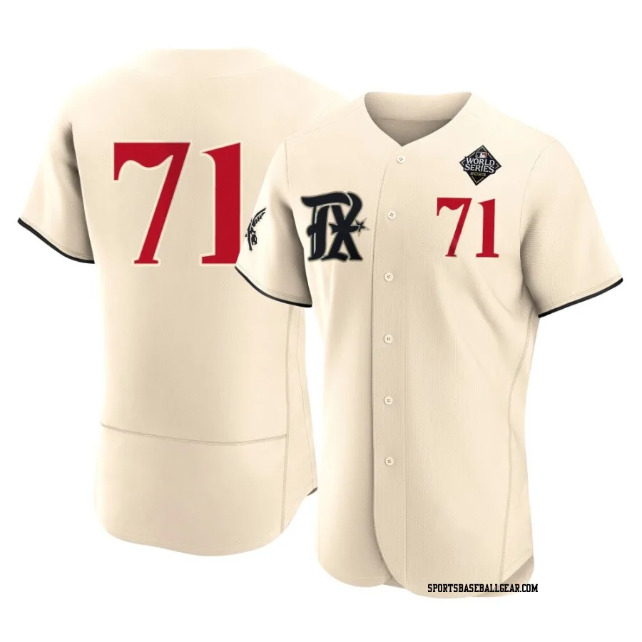 Jacob Webb Men's Texas Rangers Cream Authentic 2023 City Connect 2023 World Series Jersey