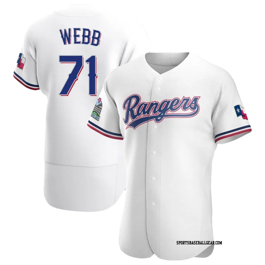 Jacob Webb Men's Texas Rangers White Authentic Home Jersey