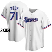 Jacob Webb Men's Texas Rangers White Replica Home 2023 World Series Champions Jersey