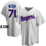 Jacob Webb Men's Texas Rangers White Replica Home Cooperstown Collection 2023 World Series Champions Jersey