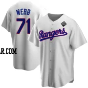 Jacob Webb Men's Texas Rangers White Replica Home Cooperstown Collection 2023 World Series Jersey