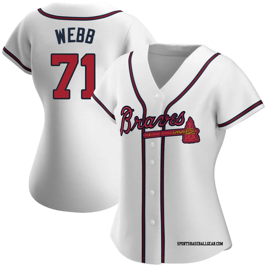 Jacob Webb Women's Atlanta Braves White Replica Home Jersey