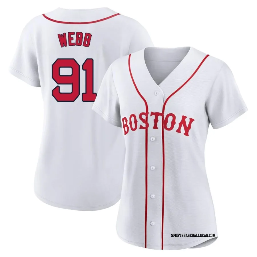 Jacob Webb Women's Boston Red Sox White Authentic 2021 Patriots' Day Jersey