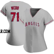 Jacob Webb Women's Los Angeles Angels Authentic Silver Road Jersey