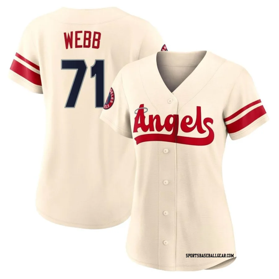 Jacob Webb Women's Los Angeles Angels Cream Replica 2022 City Connect Jersey